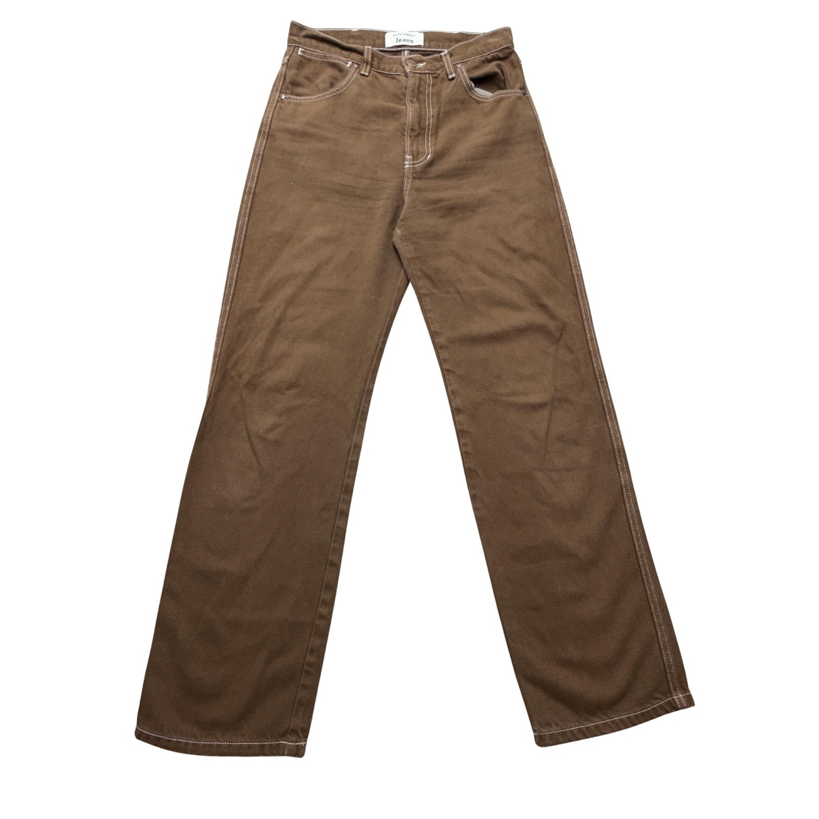 Reformation Straight Jeans Womens 28 Brown Medium Wash High Rise Straight Denim